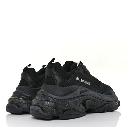 Balenciaga Fabric Mesh Womens Triple S Sneakers 39 Black 4 of 7