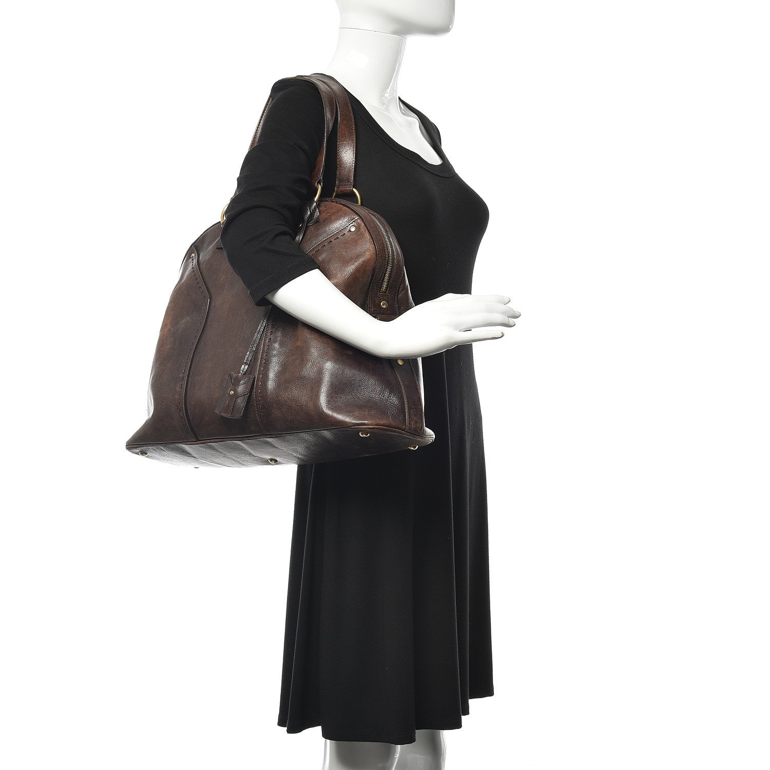 Saint Laurent Calfskin Oversized Muse Brown 2 of 25