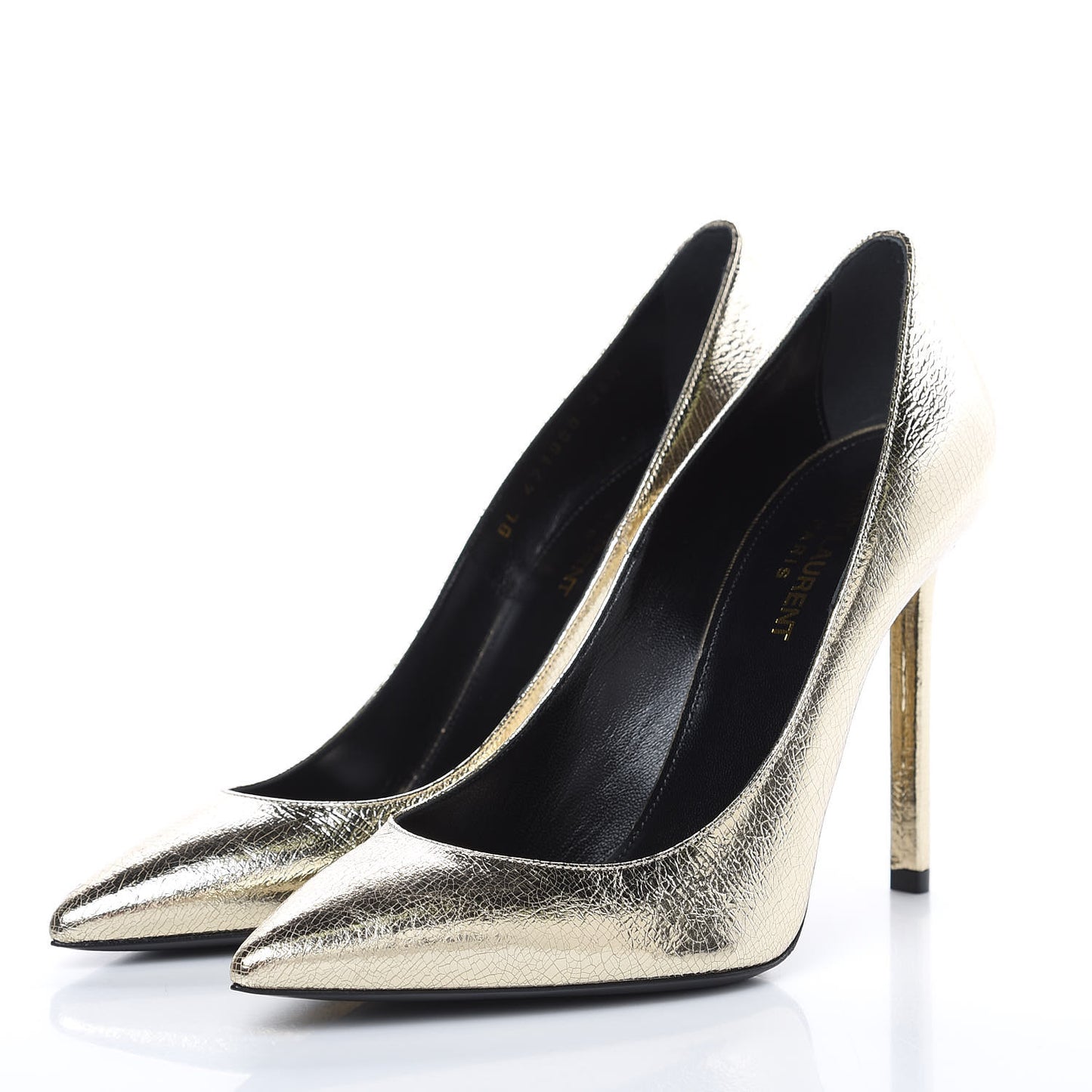 Metallic Supercrack Goatskin Anja 105 Pumps 38.5 Platino
