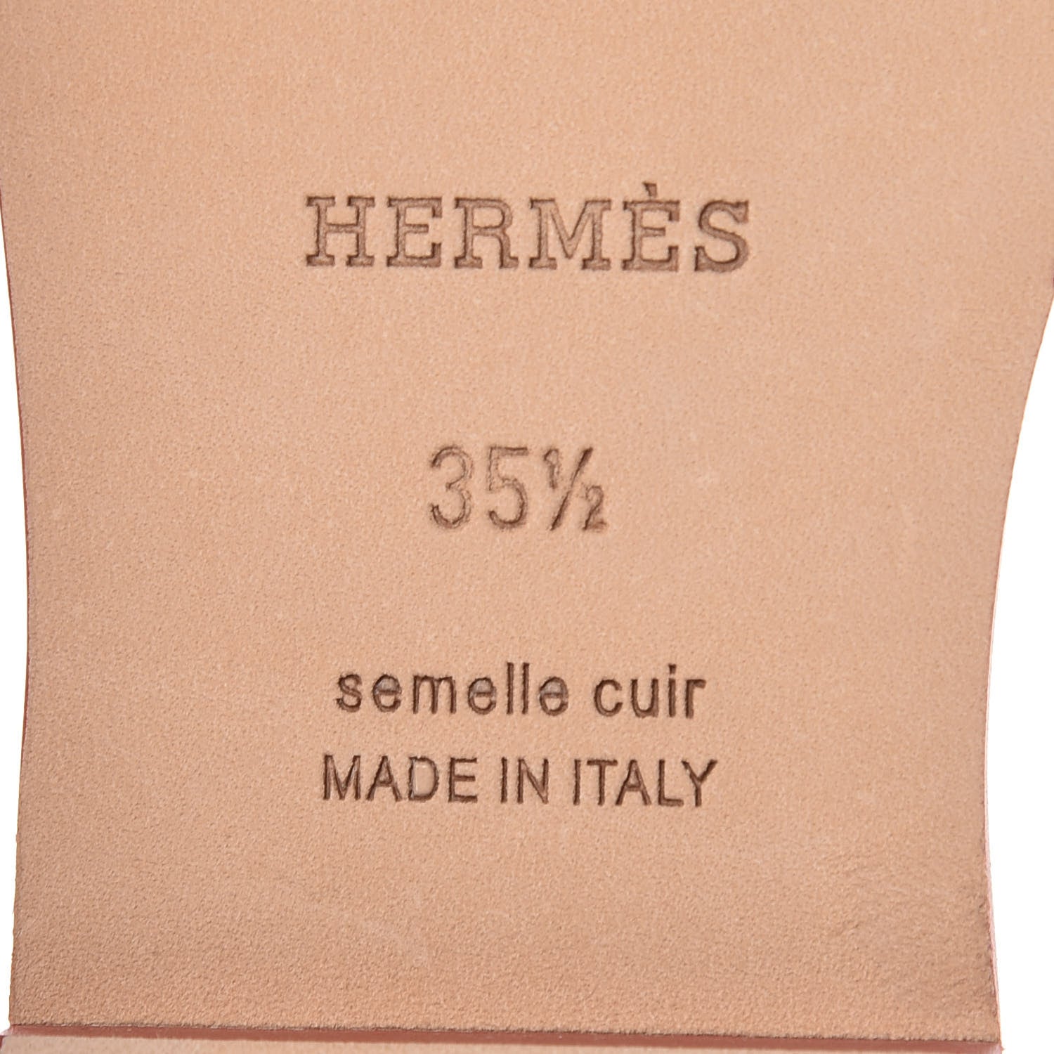 Hermes Box Calfskin Oran Sandals 35.5 Granit Rose 6 of 9