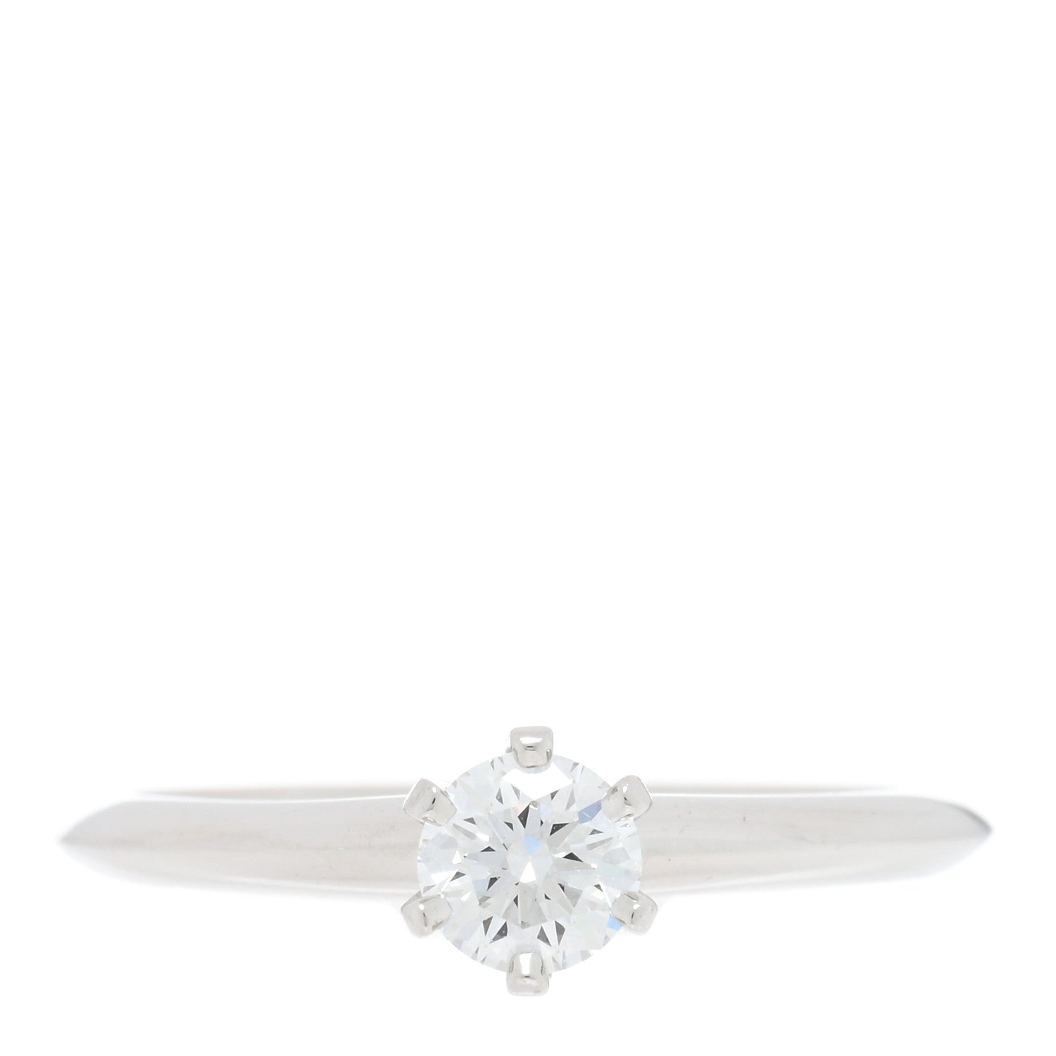 Tiffany Platinum Diamond .37ct Solitaire Engagement Ring 52 6 1 of 4