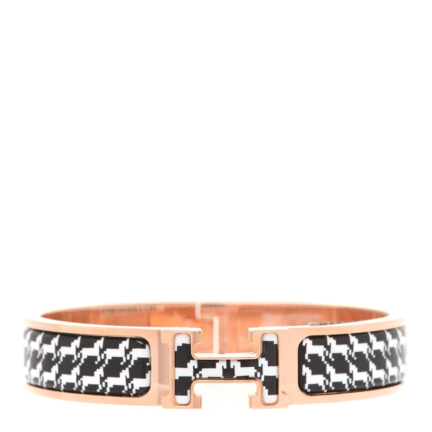 Hermes Enamel Cheval Pixel Clic Clac H Bracelet PM Black White 1 of 7