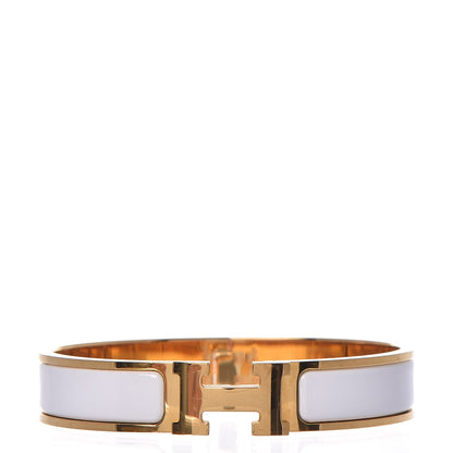 Hermes Enamel Narrow Clic Clac H Bracelet PM White 1 of 4