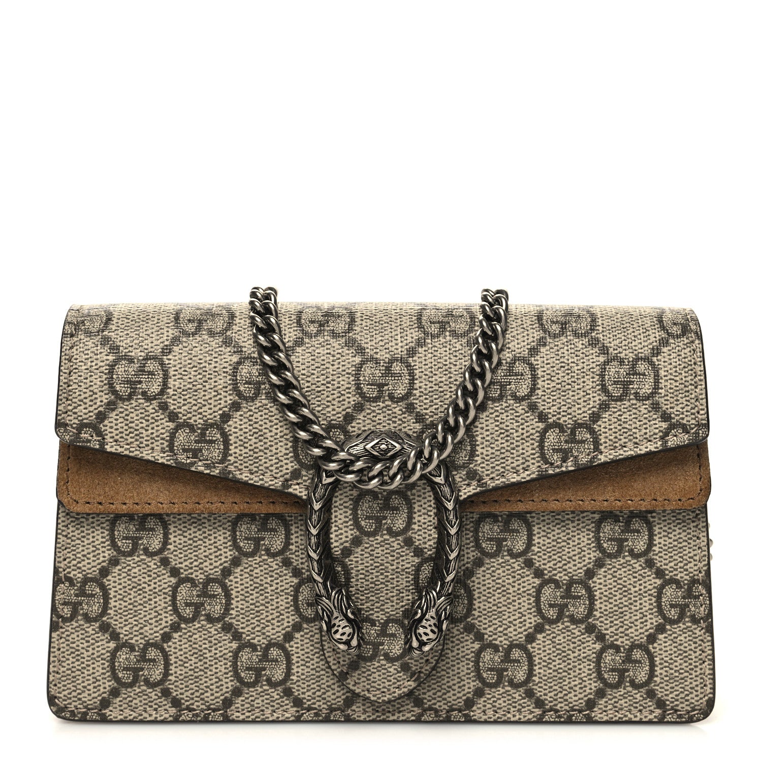 Gucci GG Supreme Monogram Super Mini Dionysus Shoulder Bag Taupe 1 of 10