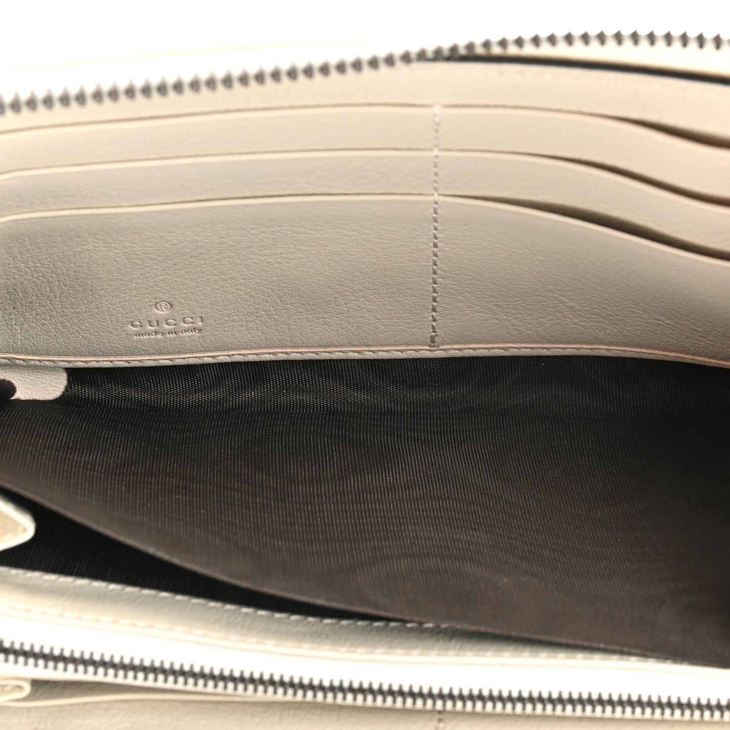 Wonka Grain Calfskin Diana Zip Around Continental Wallet Mystic White