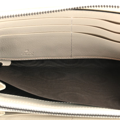 Gucci Wonka Grain Calfskin Diana Zip Around Continental Wallet Mystic White 8 of 14