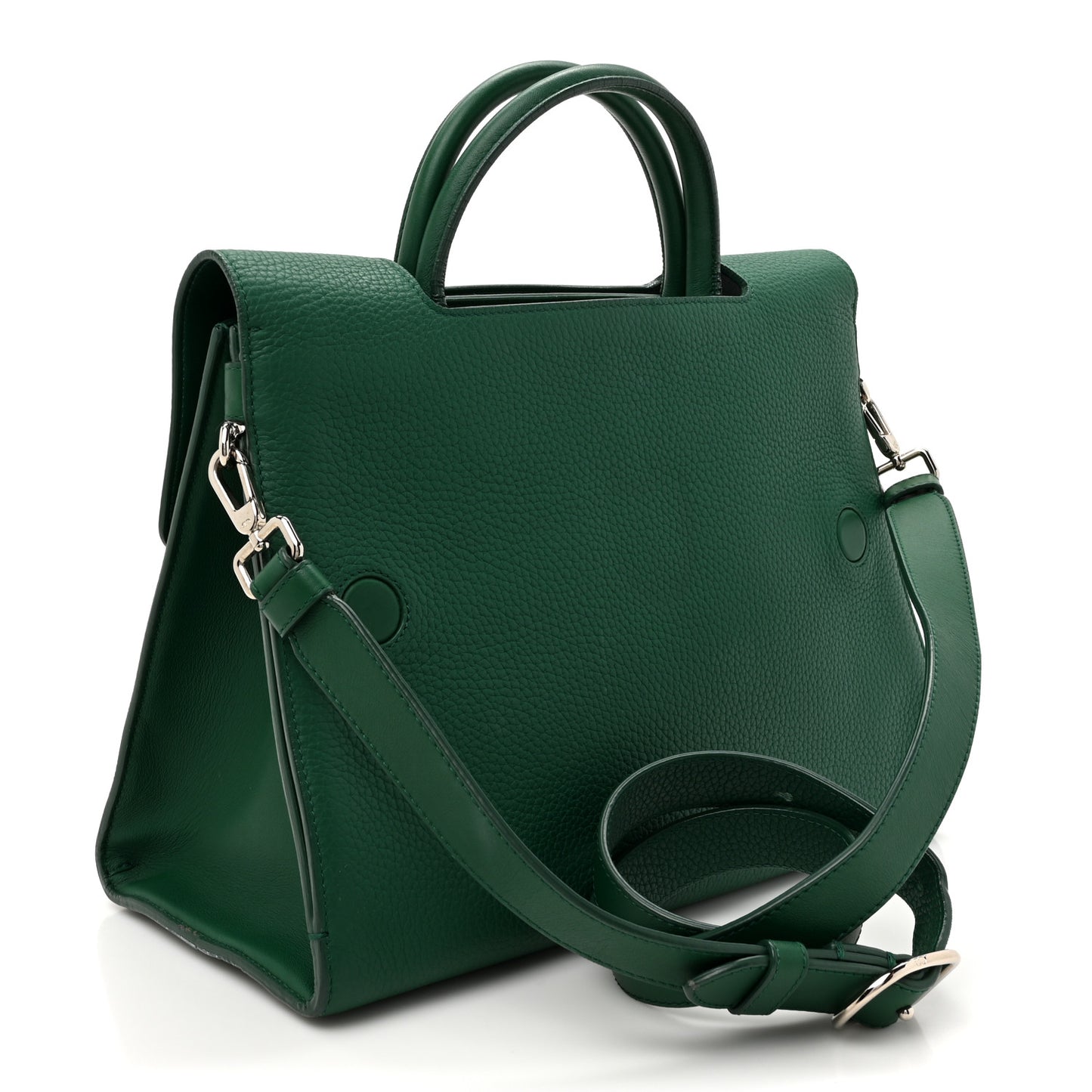 Grained Calfskin Diorever Flap Green
