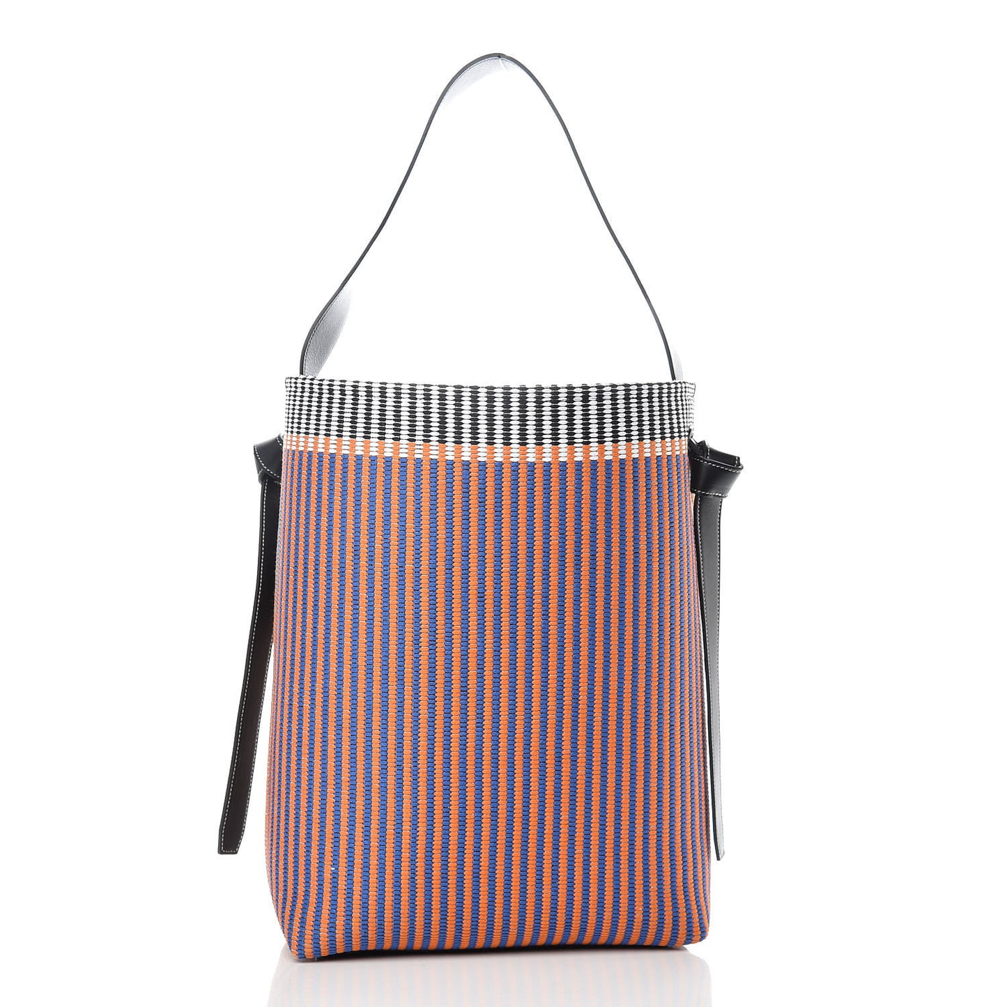 Woven Canvas Small Twisted Cabas Multicolor
