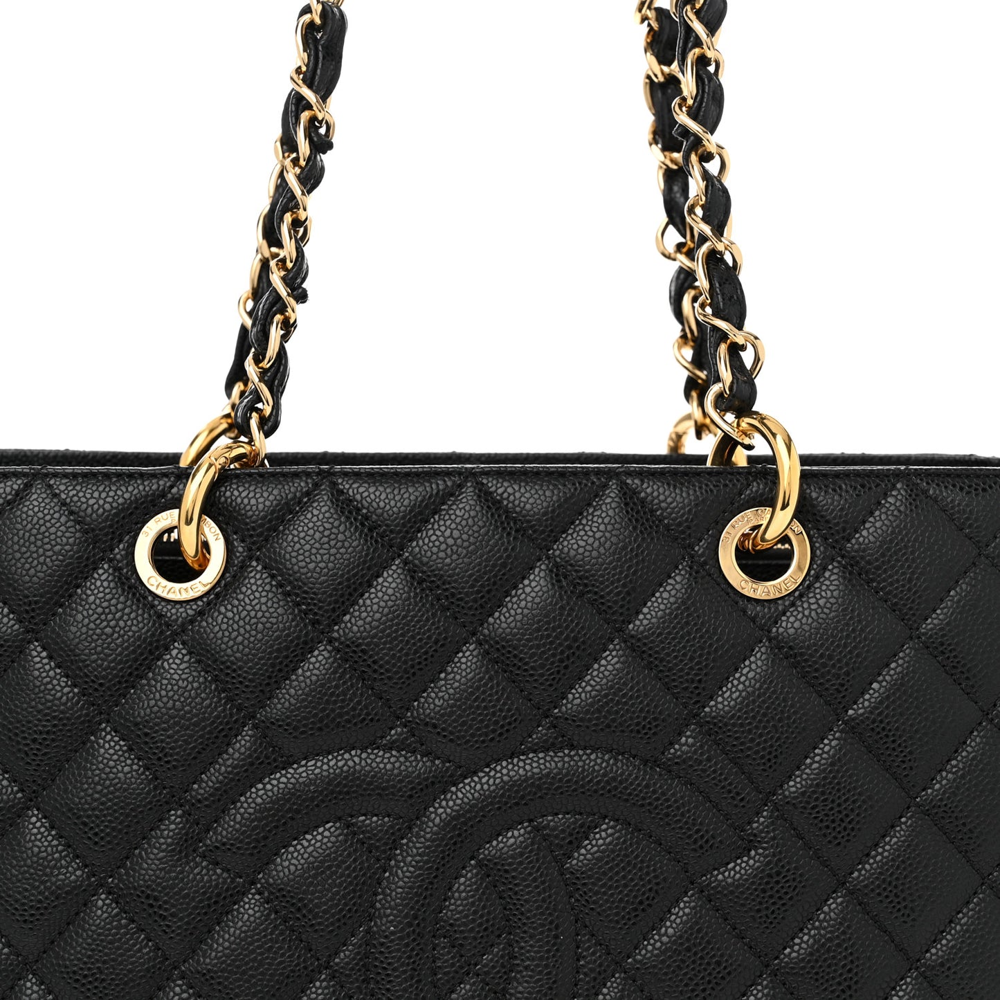 Caviar Quilted Grand Shopping Tote GST Black