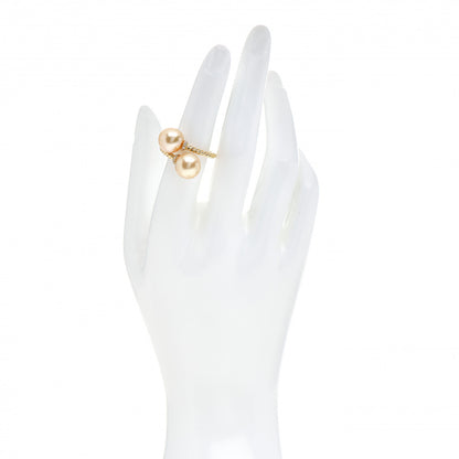 David Yurman 18K Yellow Gold Diamond Golden South Sea Pearl Solari Bypass Ring 53 6.5 2 of 4