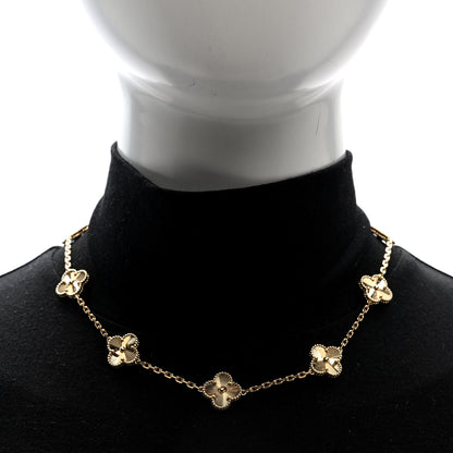Van Cleef & Arpels 18K Yellow Gold 10 Motifs Guilloche Vintage Alhambra Necklace 2 of 4