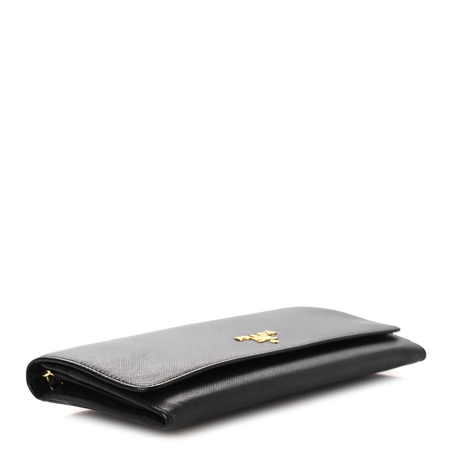 Saffiano Metal Oro Chain Wallet Black