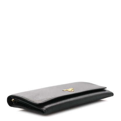 Prada Saffiano Metal Oro Chain Wallet Black 4 of 15