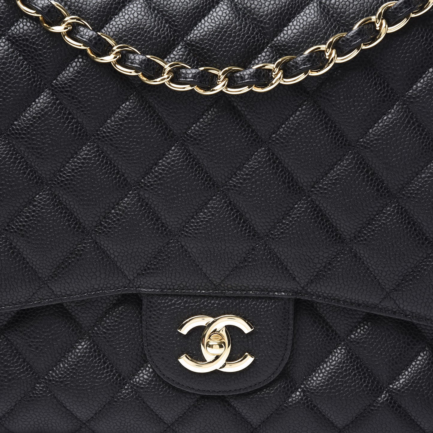 Caviar Quilted Maxi Single Flap Black