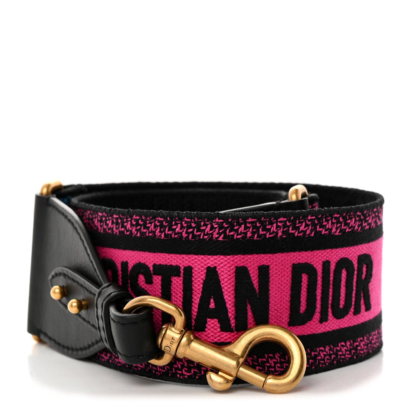 Canvas Embroidered Shoulder Strap Fuchsia Bleu