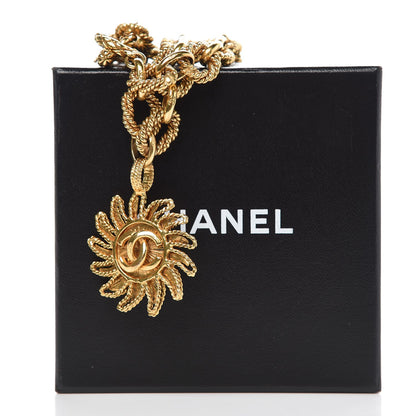 Chanel CC Sunburst Long Necklace Gold 5 of 5