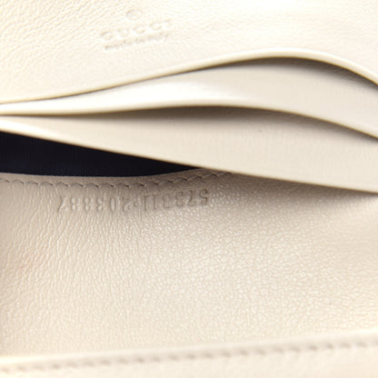 Gucci Vintage Effect Calfskin Matelasse Diagonal Torchon GG Marmont Card Case Wallet Mystic White Blue Agata 7 of 10