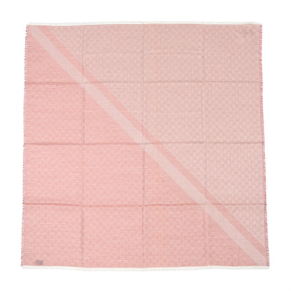 Gucci Wool Silk Monogram GGWeb Fringe Shawl Rose Ivory 1 of 8