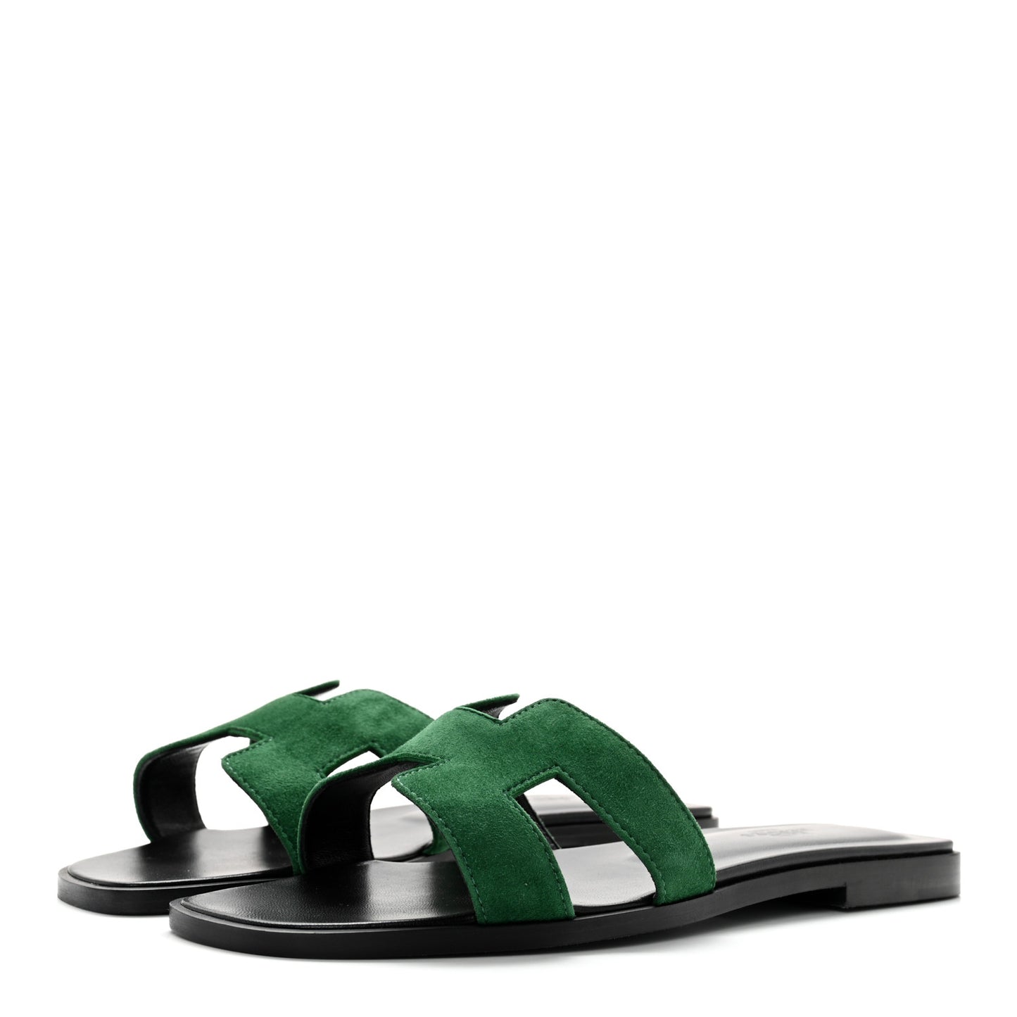 Suede Goatskin Oran Sandals 37.5 Vert Electrique