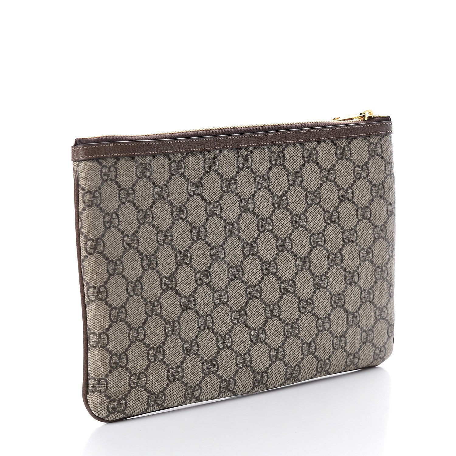 Gucci GG Supreme Monogram Large Ophidia Pouch Clutch Brown 2 of 5