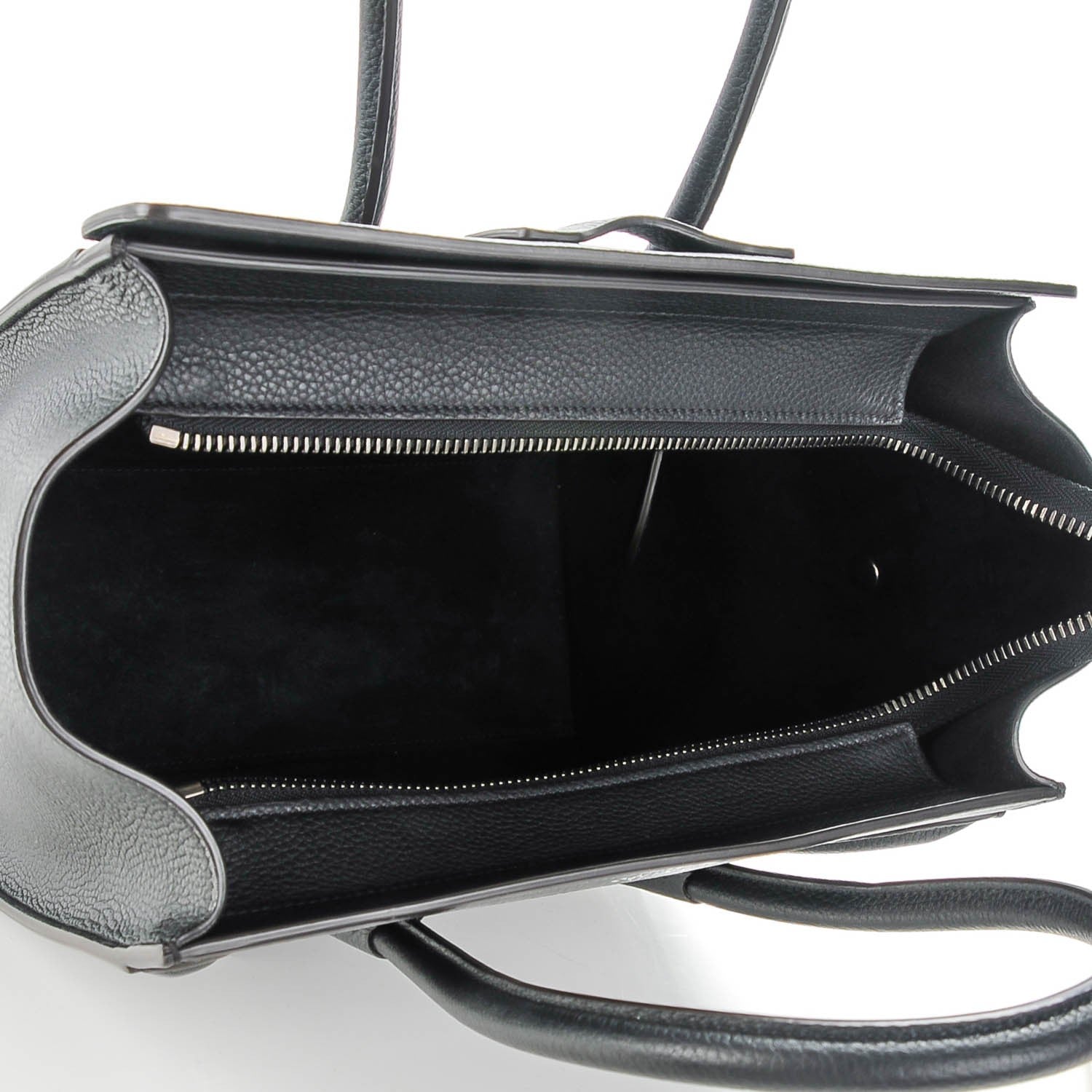 Celine Drummed Calfskin Micro Luggage Black 5 of 7