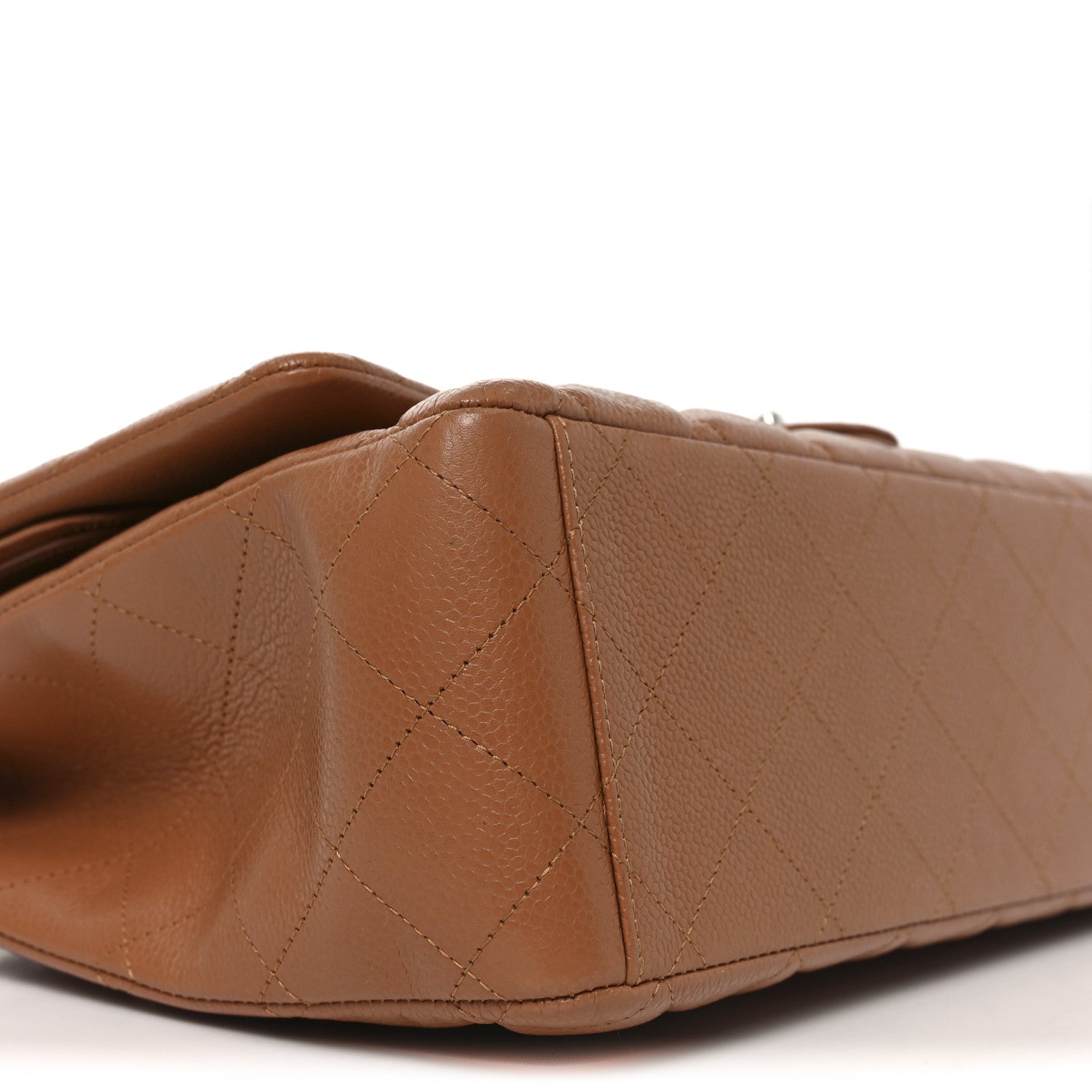 Chanel Caviar Quilted Maxi Double Flap Light Brown 8 of 9