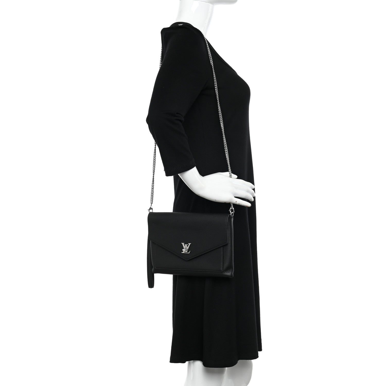 Louis Vuitton Soft Calfskin My Lockme Pochette Black 2 of 9