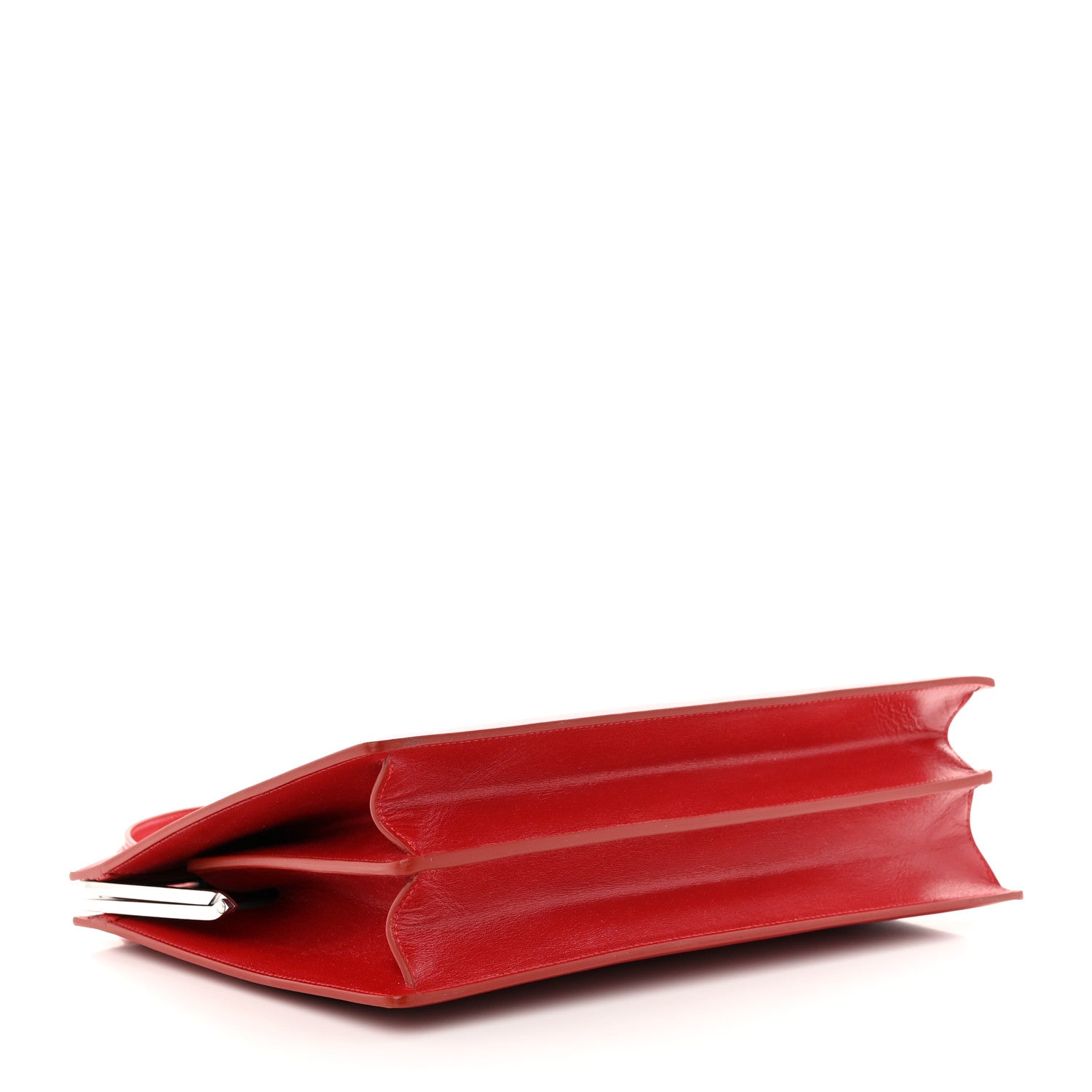 Celine Patina Box Calfskin Medium Clasp Bag Pop Red 4 of 11