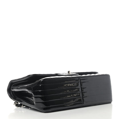 Chanel Patent Chevron Quilted Jumbo Double Flap Black 3 of 4