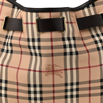 Burberry Haymarket Check Medium Walden Belted Hobo Chocolate 9 of 12