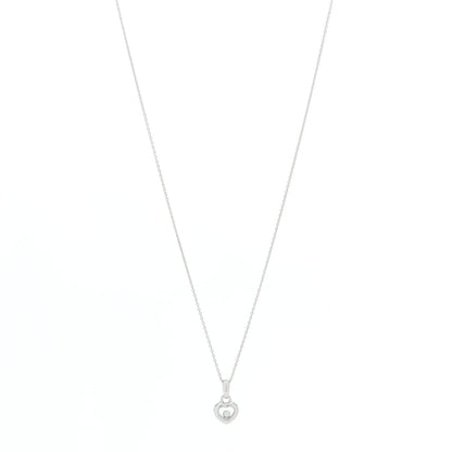 Chopard 18K White Gold Happy Diamonds Icons Heart Pendant Necklace 1 of 5
