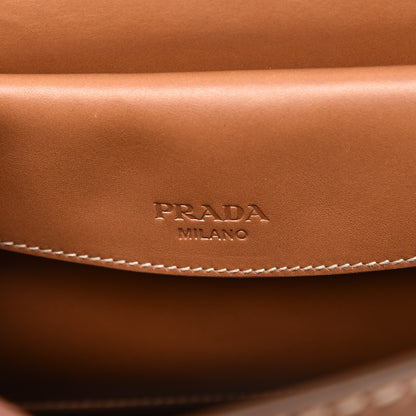 Prada Vitello Tri-Color Sound Top Handle Satchel Naturale Black 6 of 10