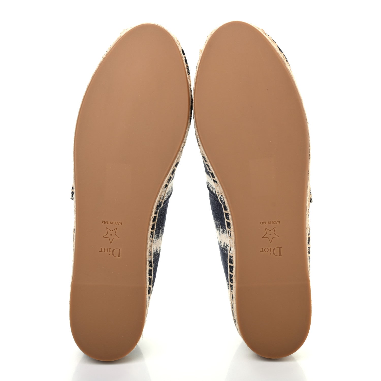 Christian Dior Cotton D-Stripes Embroidered Granville 15mm Espadrilles 35.5 Deep Blue 4 of 6
