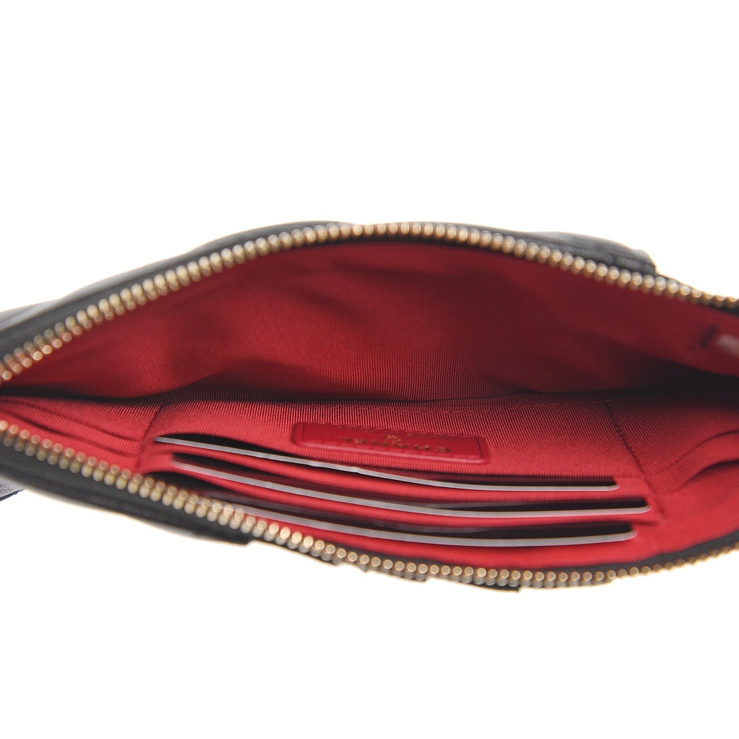 Goatskin Quilted 19 Flat Wallet Pouch Black