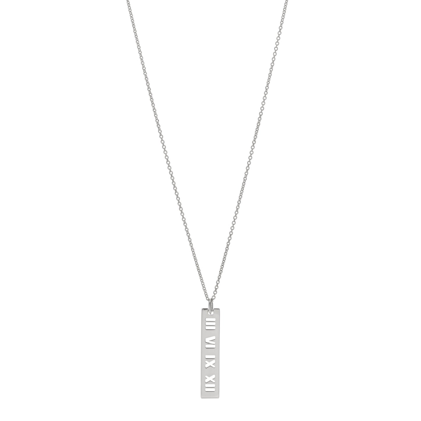 Sterling Silver Atlas Bar Pendant Necklace