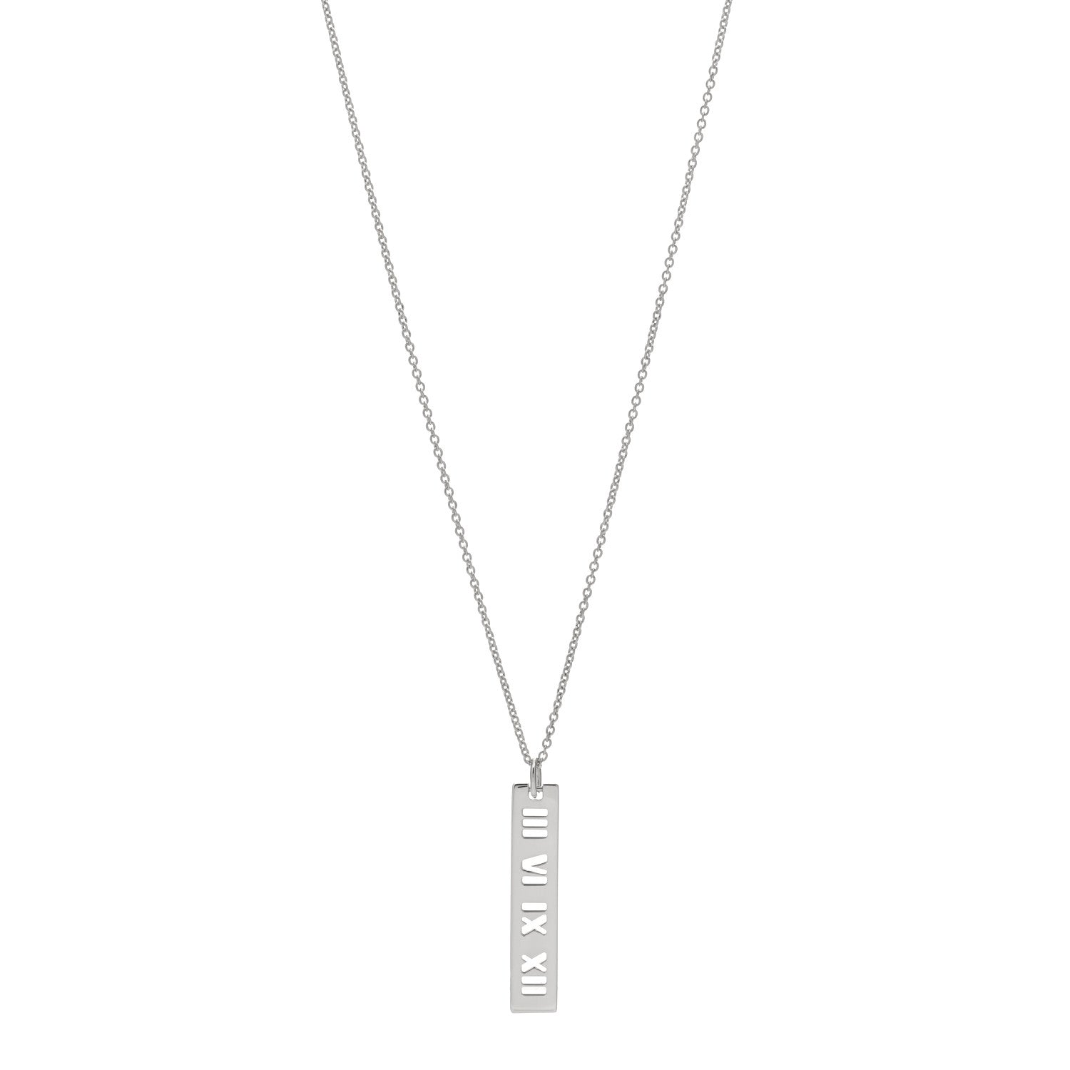 Tiffany Sterling Silver Atlas Bar Pendant Necklace 1 of 3