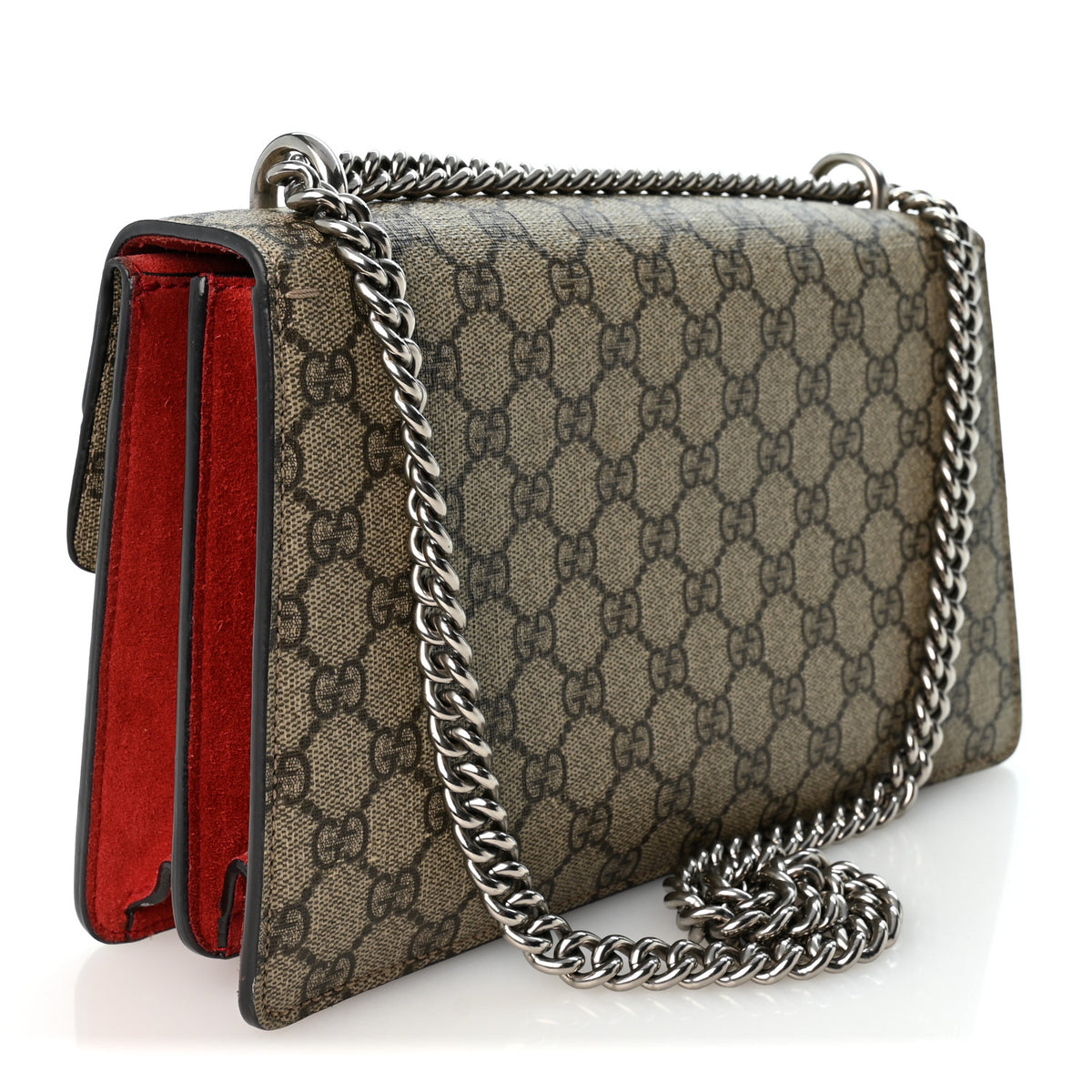 Gucci GG Supreme Monogram Small Dionysus Shoulder Bag Red 3 of 12