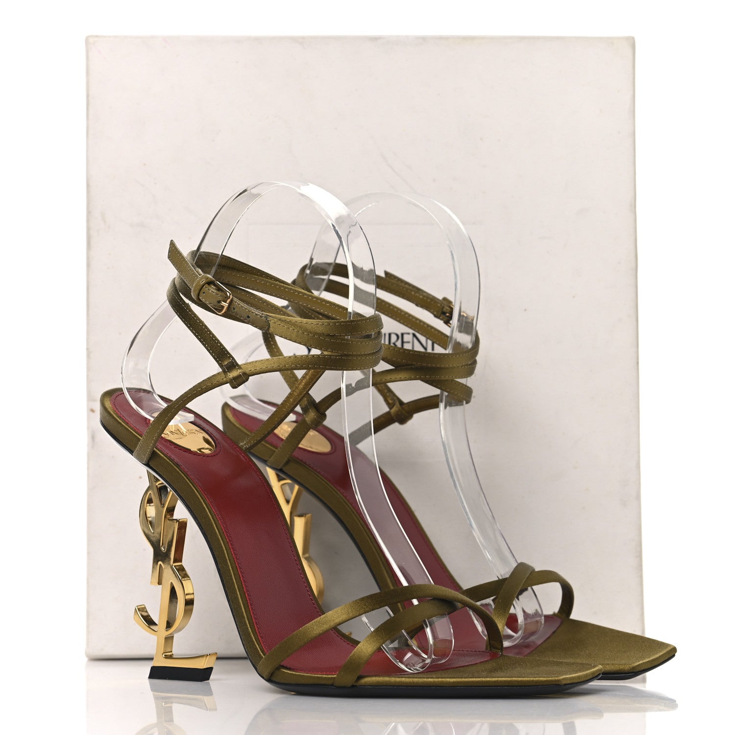 Saint Laurent Crepe Satin Opyum 110 Sandals 38.5 Cuba Gold 9 of 9