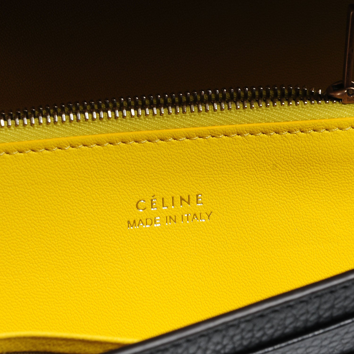 Celine Leather Continental Bi-Color Wallet Black Yellow 7 of 9