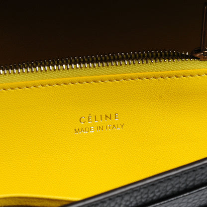 Celine Leather Continental Bi-Color Wallet Black Yellow 7 of 9