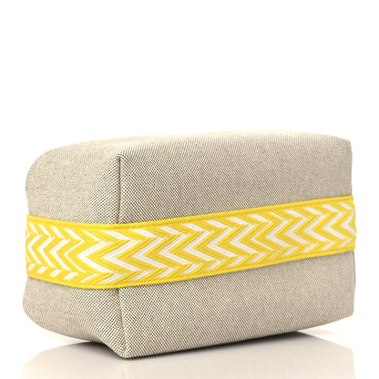 Hermes Canvas Small Bride-A-Brac Pouch Natural Jaune Citron 4 of 9
