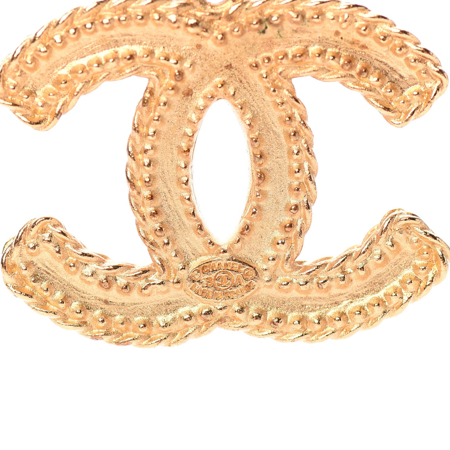 CC Drop Earrings Matte Gold