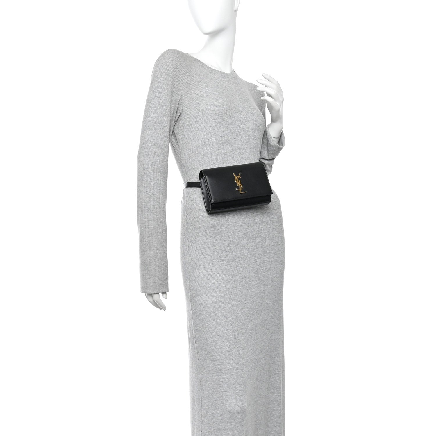 Saint Laurent Smooth Calfskin Monogram Kate Belt Bag Black 2 of 9