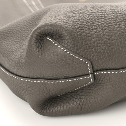 Hermes Taurillon Clemence Double Sens 36 Reversible Tote Etain Bleu Nuit 6 of 7