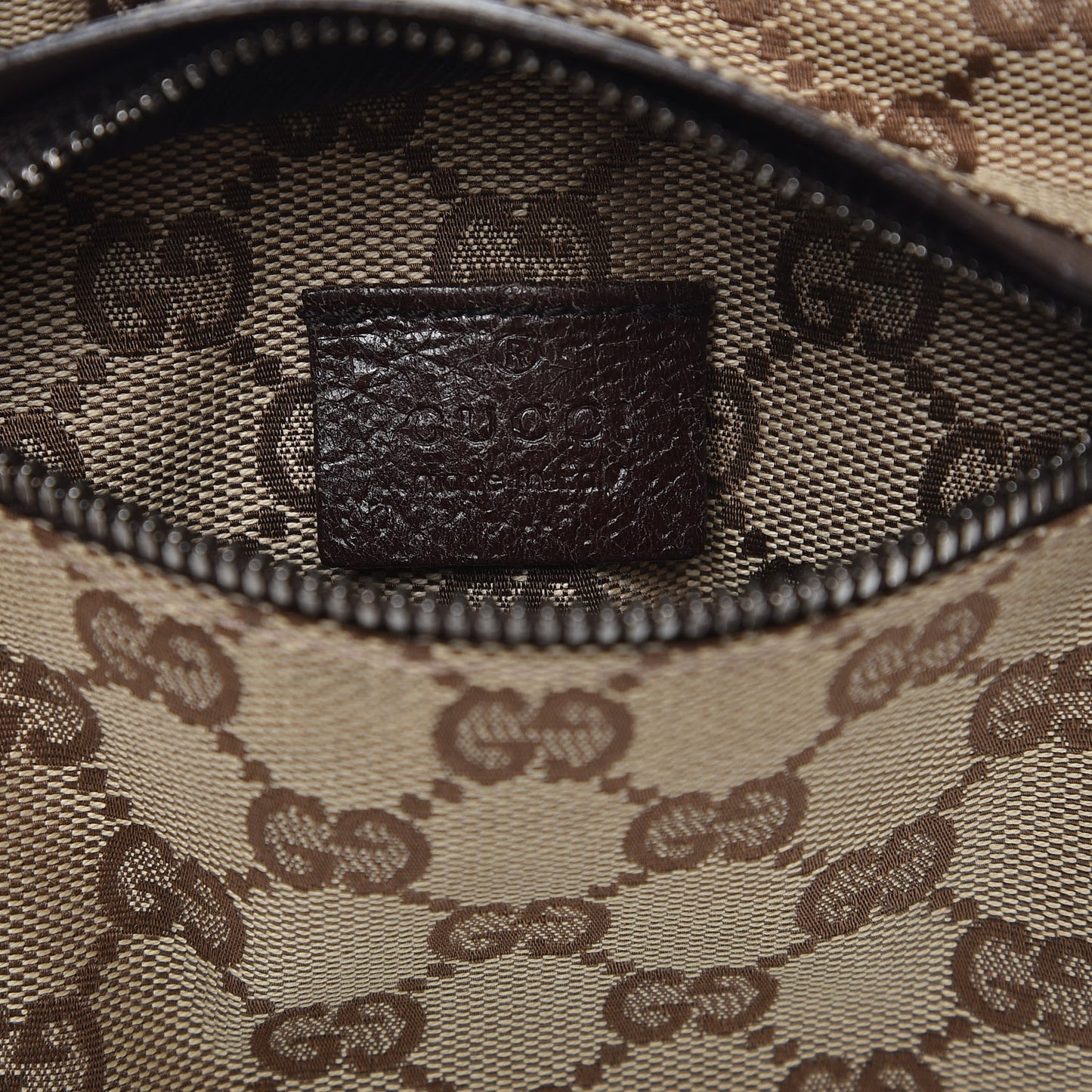 GG Monogram Double Pocket Belt Bag Dark Brown