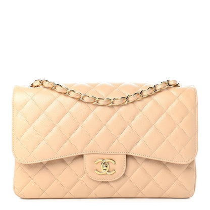 Chanel Caviar Quilted Jumbo Double Flap Beige Clair 1 of 9