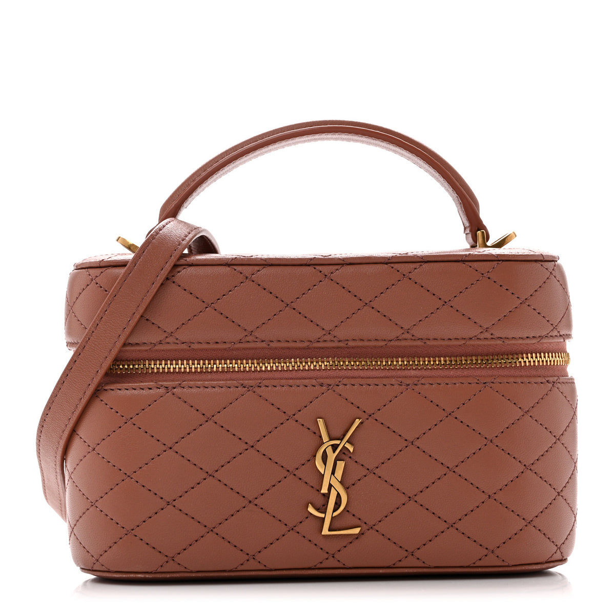 Lambskin Quilted Mini Gaby Vanity Case Barely Pink