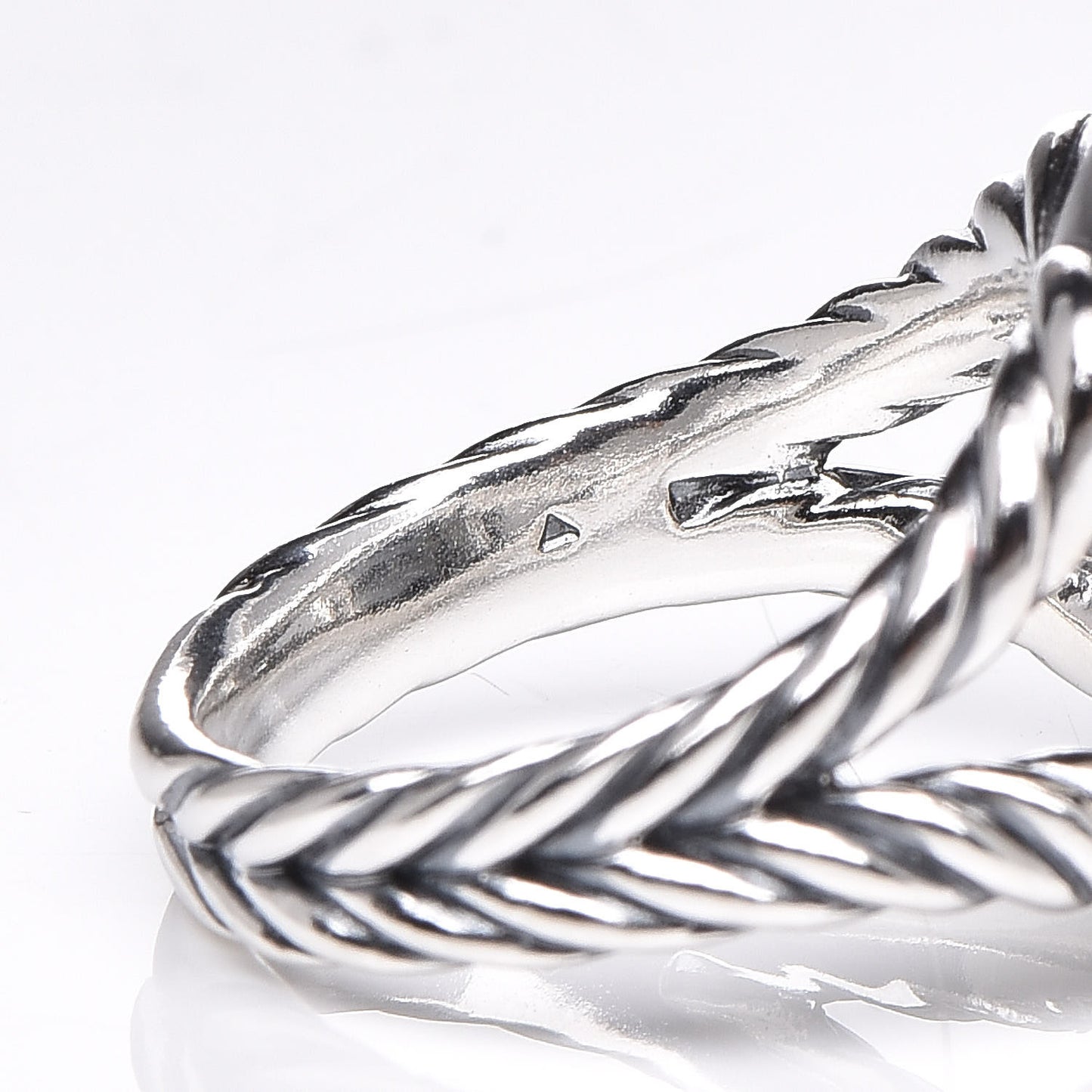 Sterling Silver Diamond Hematite 11mm Albion Ring 52 6
