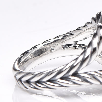 David Yurman Sterling Silver Diamond Hematite 11mm Albion Ring 52 6 6 of 6