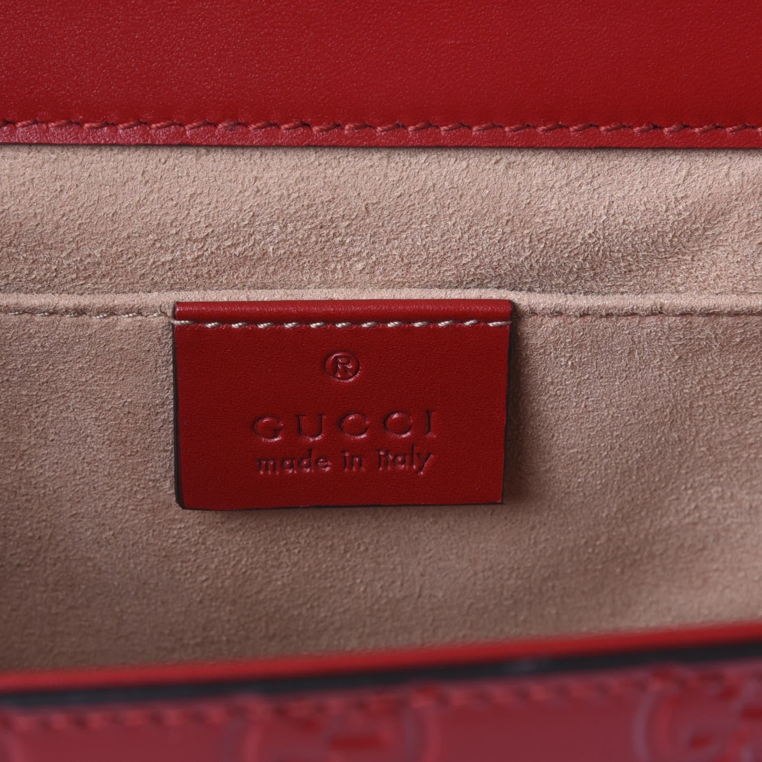 Gucci Guccissima Small Padlock Shoulder Bag Hibiscus Red 9 of 10